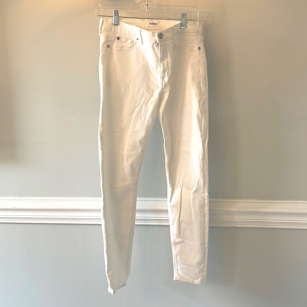 Nico Mid-Rise Straight Ankle Jean in White worn ONE TIME.